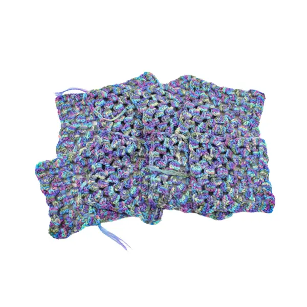 8 Handmade Crochet Granny Squares Blue Purple Green 6 Inch DIY Craft