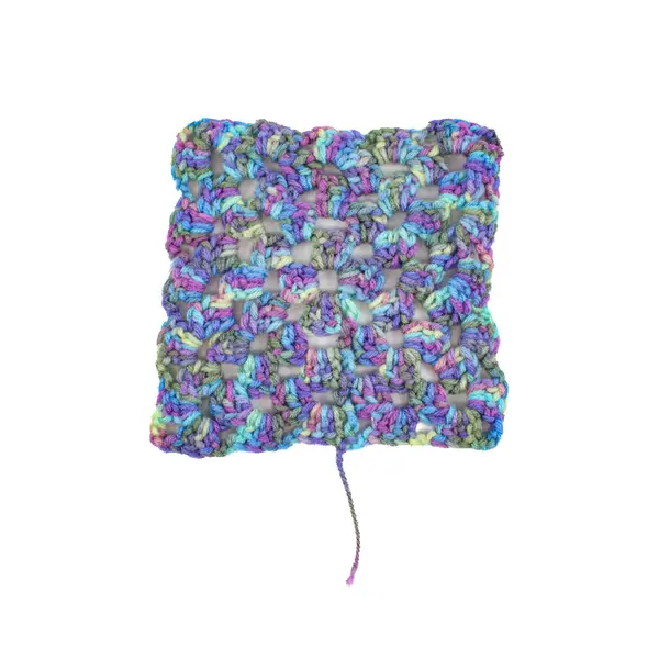 8 Handmade Crochet Granny Squares Blue Purple Green 6 Inch DIY Craft