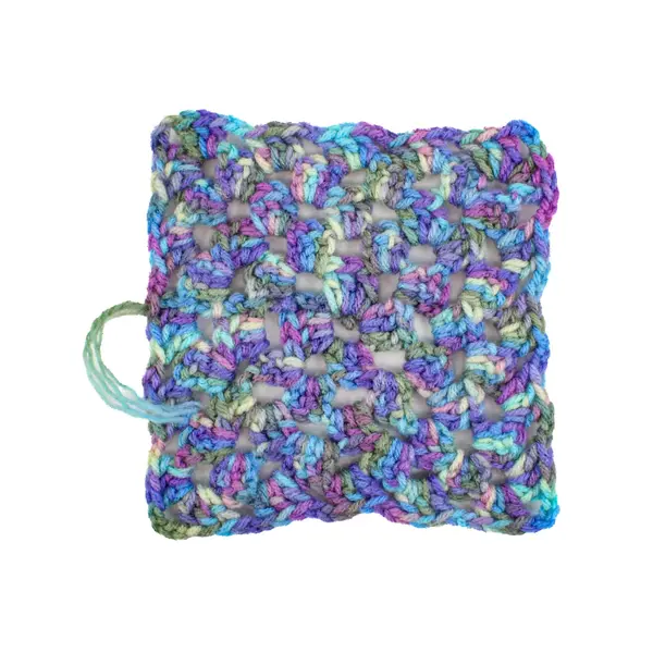 8 Handmade Crochet Granny Squares Blue Purple Green 6 Inch DIY Craft