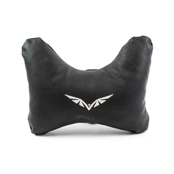 Car Seat Headrest Neck Pillow Cushion Black Leather Look Support