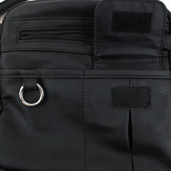 MultiSac North South Crossbody Bag Black Faux Leather Zip Around