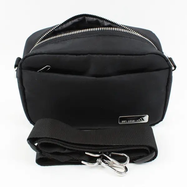 adidas Black Rectangular Crossbody Bag 8.5 x 5.5 Inch Silver Hardware