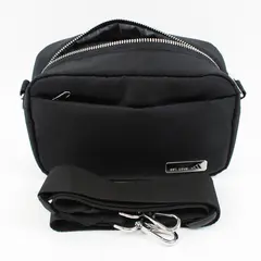 adidas Black Rectangular Crossbody Bag 8.5 x 5.5 Inch Silver Hardware