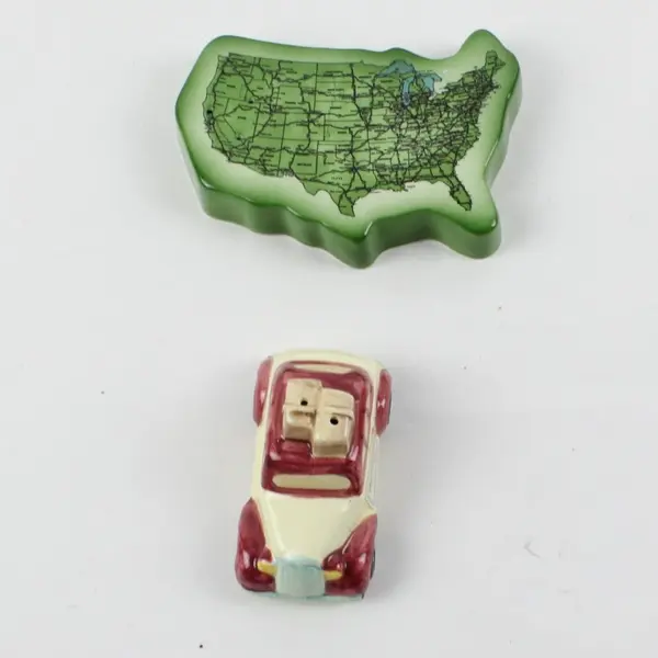 Department 56 Map Station Wagon Salt & Pepper Shaker Set