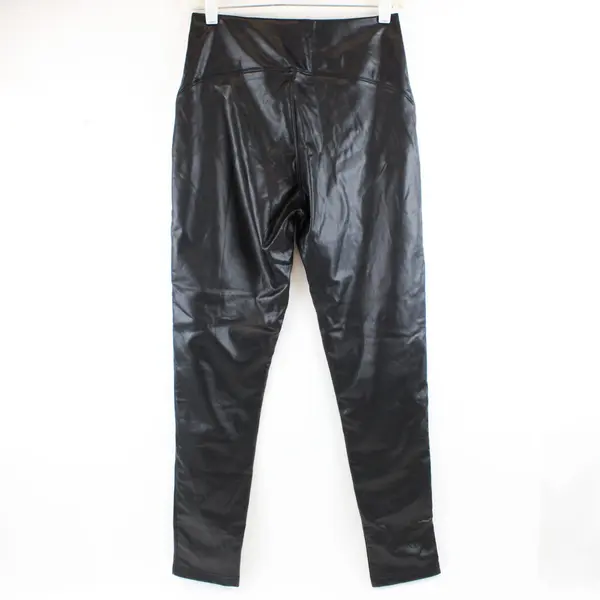 CHICME Women's Faux Leather Leggings Black Size M