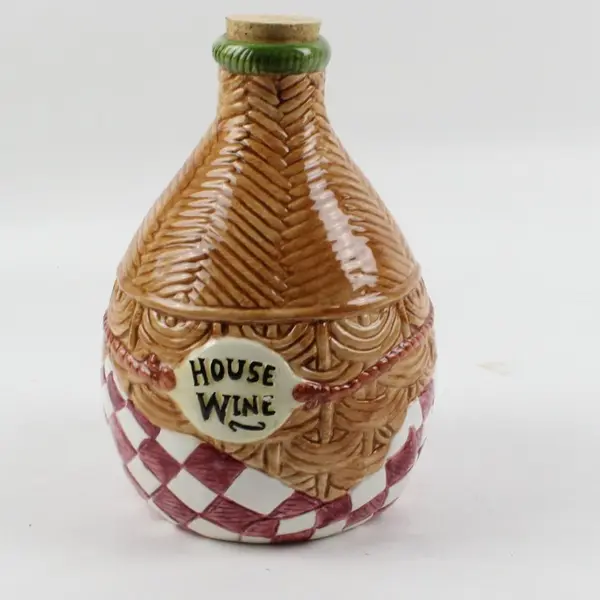 Cardinal Inc Rounded Pear-Shaped Ceramic Decorative Wine Bottle