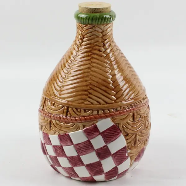 Cardinal Inc Rounded Pear-Shaped Ceramic Decorative Wine Bottle