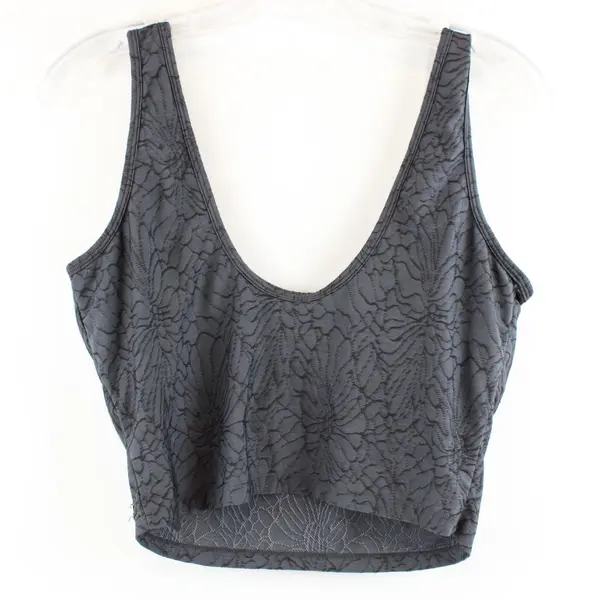 Fabletics Prisha Women's Large Gray Textured Midi Tank Sports Bra