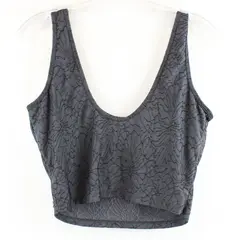 Fabletics Prisha Women's Large Gray Textured Midi Tank Sports Bra