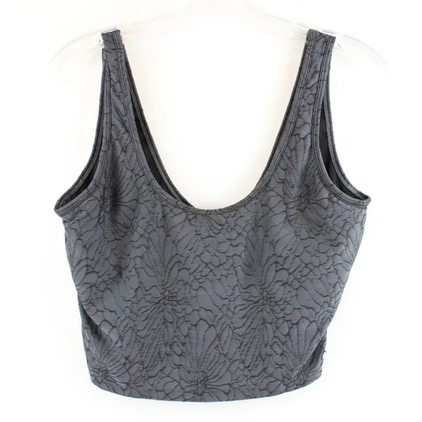 Fabletics Prisha Women's Large Gray Textured Midi Tank Sports Bra