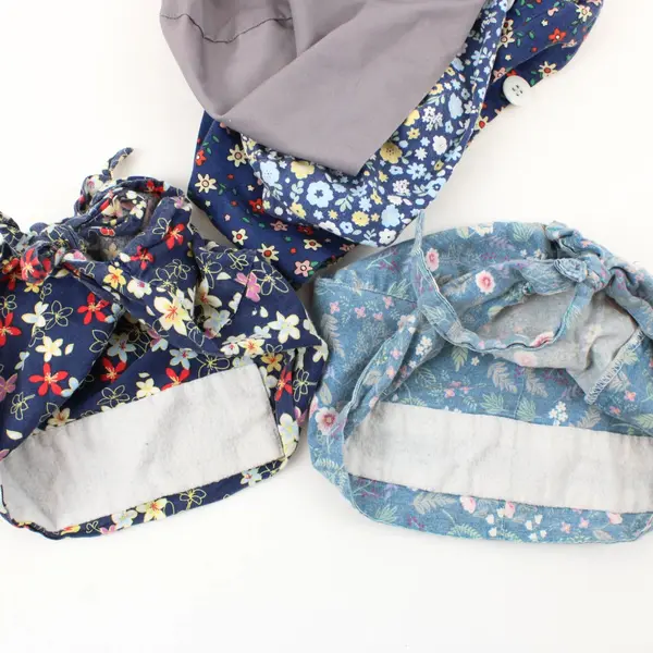 Lot of 5 Handmade Adjustable One Size Scrub Caps, 4 Floral, 1 Gray