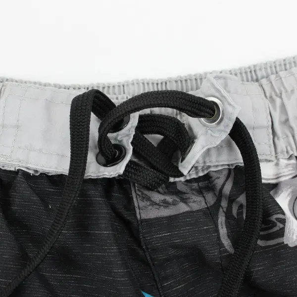 Burnside Men's Medium Gray Teal Floral Swim Trunks