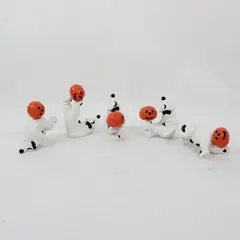 Lot of 5 Department 56 Clown Jester Ghosts Halloween Jack-O-Lantern Figurines