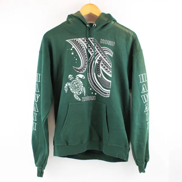 Hanes EcoSmart Green Honu Hawaii Hoodie Men's Medium