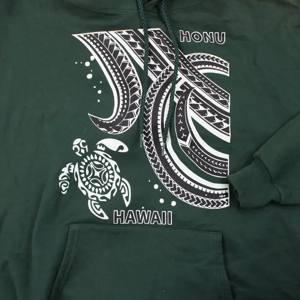 Hanes EcoSmart Green Honu Hawaii Hoodie Men's Medium