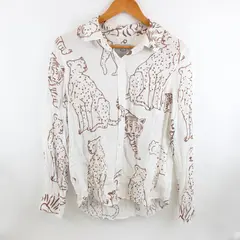 Rails Women's Medium Long Sleeve Cheetah Tiger Leopard Print Button-Up Shirt