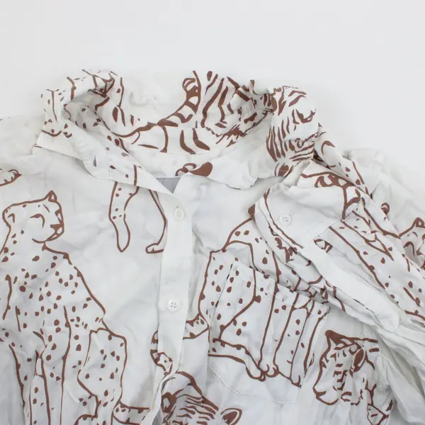 Rails Women's Medium Long Sleeve Cheetah Tiger Leopard Print Button-Up Shirt