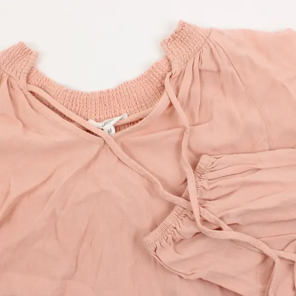 Maurices Women's Small Peach Pink Half-Sleeve Peasant Top