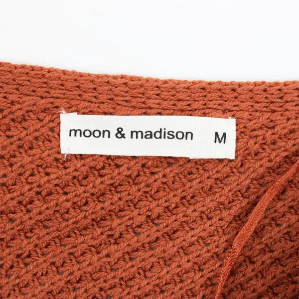 Women's Burnt Orange V-Neck Long Sleeve Knit Top Size M