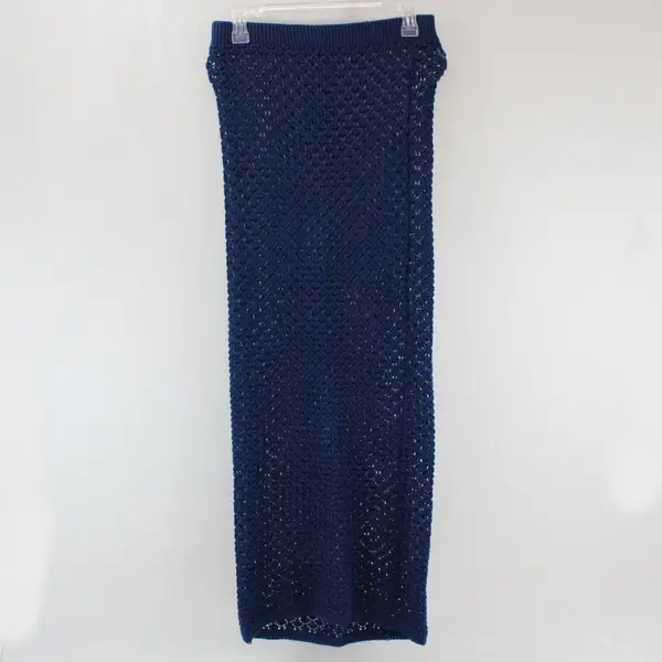 Women's Navy Blue Strapless Open Knit Dress Unbranded