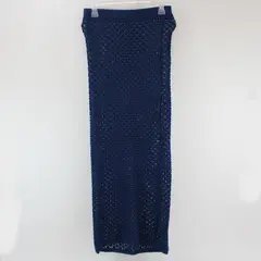 Women's Navy Blue Strapless Open Knit Dress Unbranded