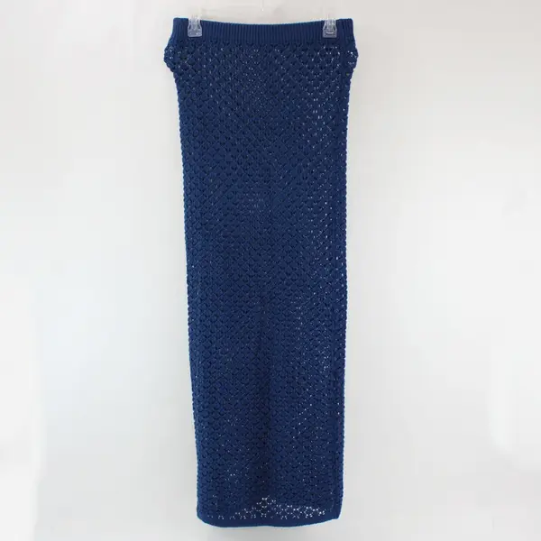Women's Navy Blue Strapless Open Knit Dress Unbranded