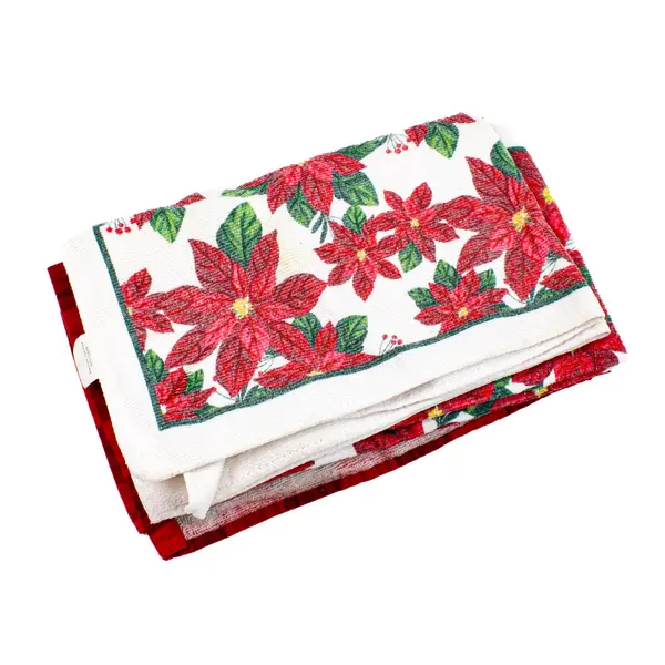 Lot of 4 Christmas Themed Hand Towels Kitchen Bathroom Decor
