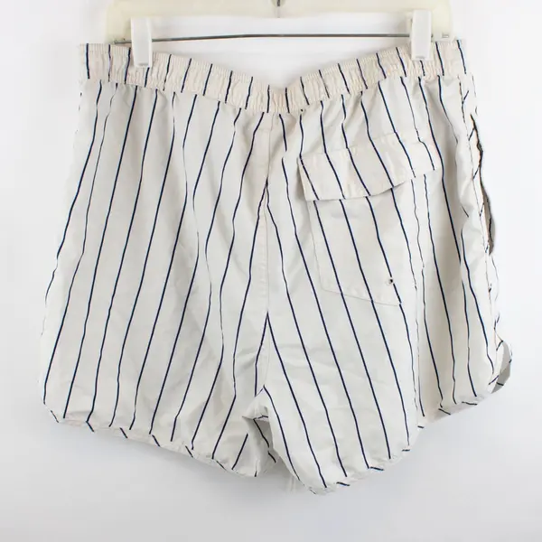 PacSun Budweiser Men's Large White Blue Striped Swim Shorts