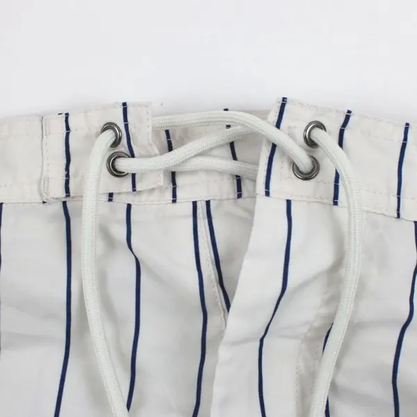 PacSun Budweiser Men's Large White Blue Striped Swim Shorts