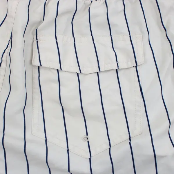 PacSun Budweiser Men's Large White Blue Striped Swim Shorts