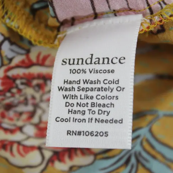 Sundance Willow Song Women's Small Yellow Floral Kimono Cardigan Fringe