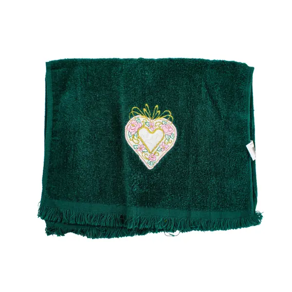 Lot of 2 Saturday Knight LTD Small Green Hand Towels Candle Heart