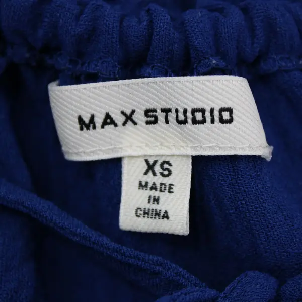 Max Studio Women's Blue Maxi Sleeveless Tie-Neck Dress Size XS