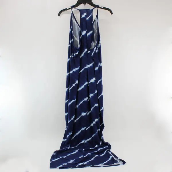 ePretty Chicago Women's XL Blue White Tie Dye Sleeveless Dress Double Leg Slits