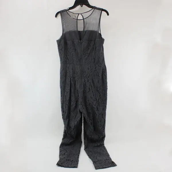 H&M Divided Women's Gray Floral Lace Halter Jumpsuit Size 12