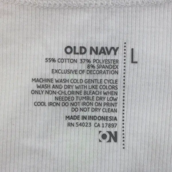 Old Navy Womens L White Ribbed Lace Cami Tank 55% Cotton 37% Poly 8% Spandex