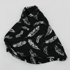 Women's Black Infinity Headwrap White Feathers Hair Accessory