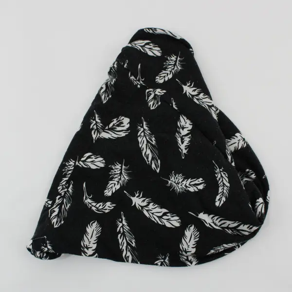 Women's Black Infinity Headwrap White Feathers Hair Accessory