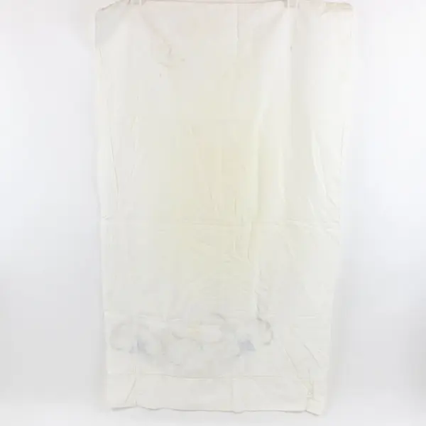 Vintage Hand-Embroidered White Pillowcase Floral Bird Motif