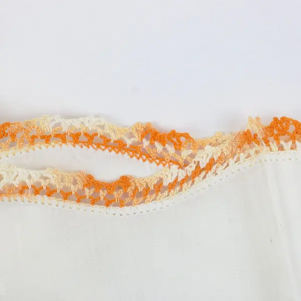Set of 2 Vintage Hand-Embroidered Pillowcases Yellow Orange Floral