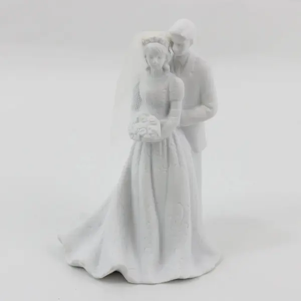 2003 Roman Inc Lace Illusions Porcelain Bride Groom Cake Topper 6.75" MPN 46517
