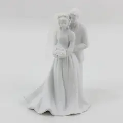 2003 Roman Inc Lace Illusions Porcelain Bride Groom Cake Topper 6.75" MPN 46517