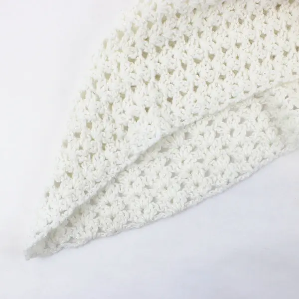 Women's White Crocheted Poncho Lightweight Open Design Cover Up