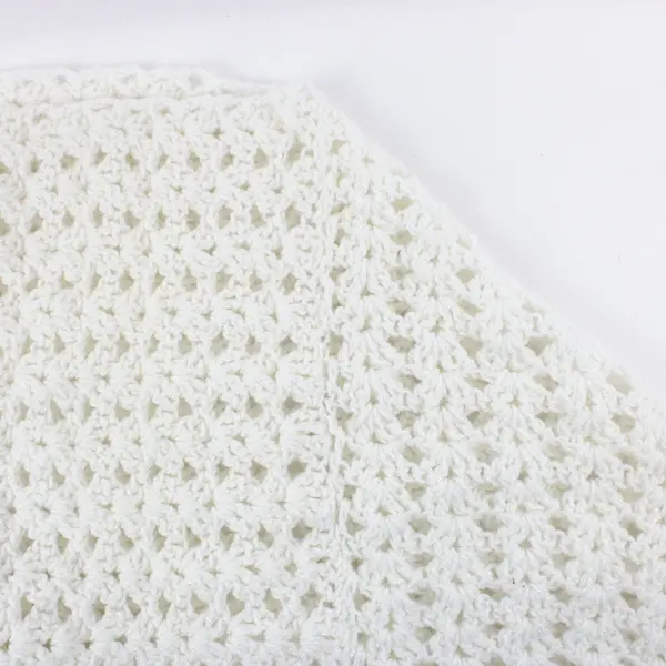 Women's White Crocheted Poncho Lightweight Open Design Cover Up