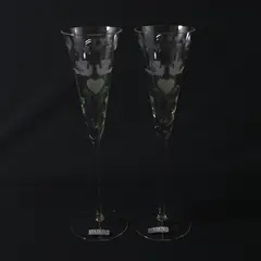 2 COLONY Handmade Lovebird Long Stemmed Crystal Champagne Flutes  11.5" NWT