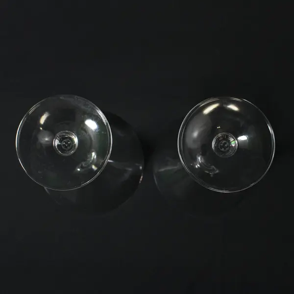 Lot Of 2 Unbranded Matching Clear Glass Martini Glasses Cocktail 6.75" Tall