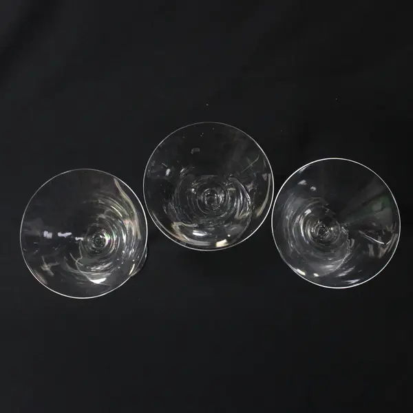 Lot Of 3 Unbranded Matching Clear Glass Martini Glasses Cocktail 6.75" Tall