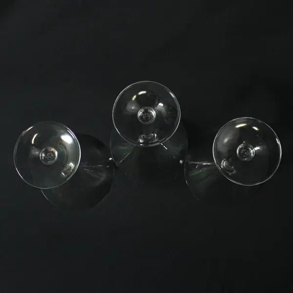 Lot Of 3 Unbranded Matching Clear Glass Martini Glasses Cocktail 6.75" Tall