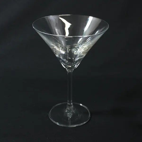 Lot Of 3 Unbranded Matching Clear Glass Martini Glasses Cocktail 6.75" Tall