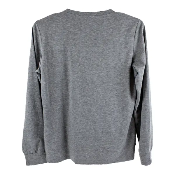 Lilicloth Women's XXL Gray Long Sleeve Coffee & Wine Humor T-Shirt